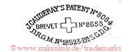 J. Cauderay's Patent No. 5064 / Brevet No. 8655 / D.R.G.M. No. 18523 Bte. S.G.D.G. (mit Kreuz) | drgm sgdg